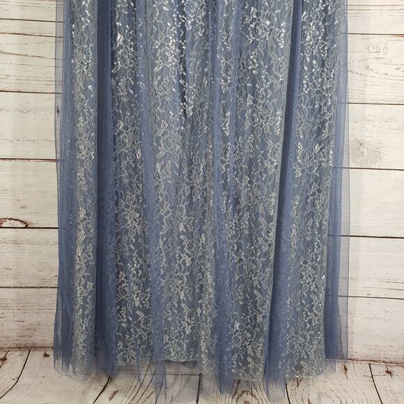 Dessy Collection Vivian Diamond Women's Tulle Lace Off Shoulder Dress Size 26 - Picture 11 of 14